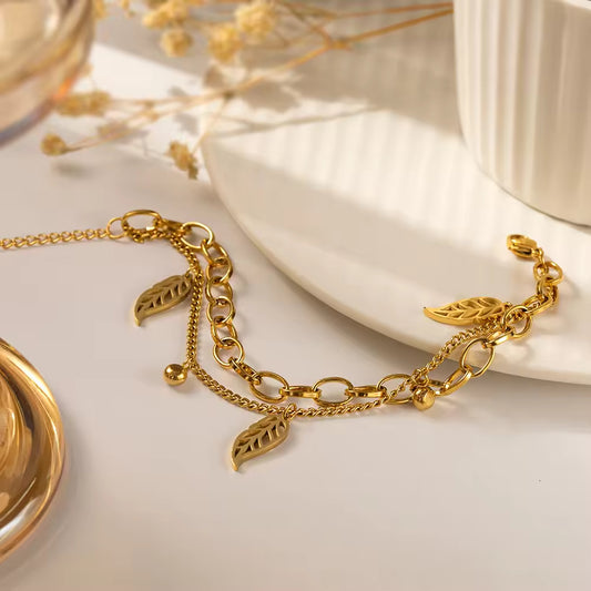 Leaf Charm Bracelet