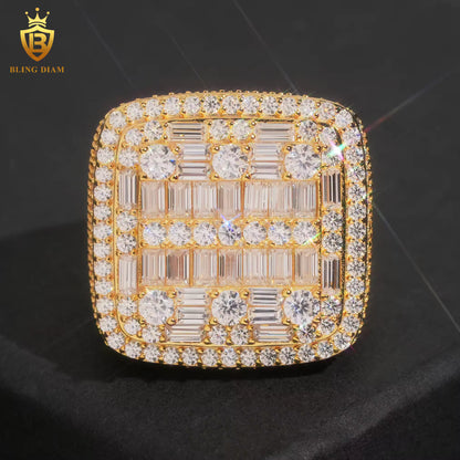 Baguette-cut iced-out ring