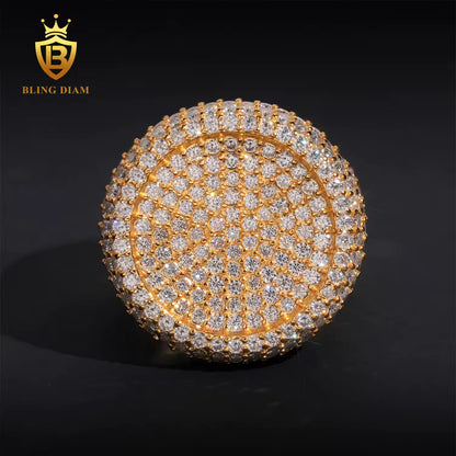 Plated Iced Out Moissanite Ring