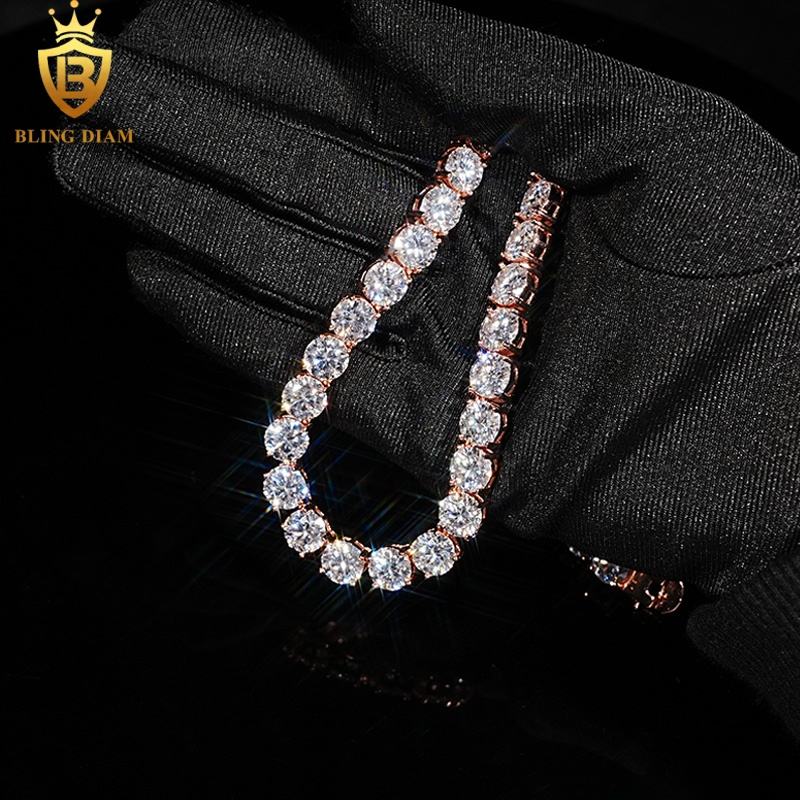 925 Sterling Silver Vvs1 Moissanite-Tennis-Chain