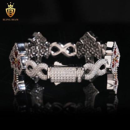 Colorful Cross Moissanite Bracelet