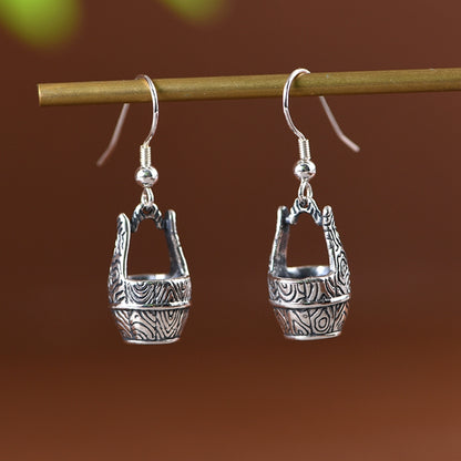 Bucket Shaped Drop Earrings