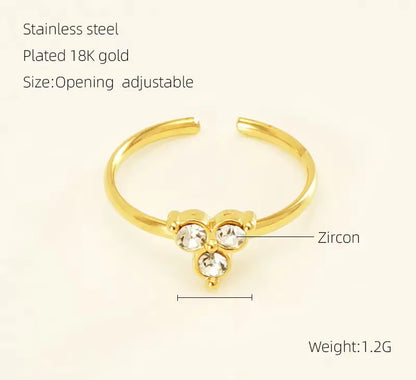 Knot Clover Heart Flower Ring