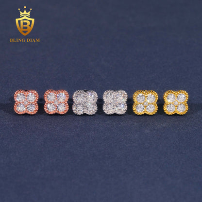 Four-Leaf Clover Moissanite Stud Earrings