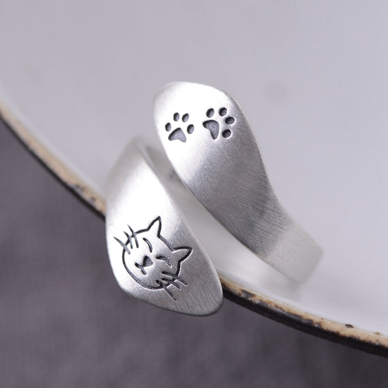 Kitten Footprints ring