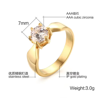 Gold Zircon Ring