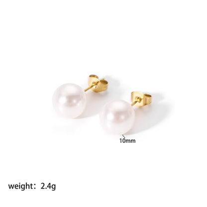 Shell Pearl Stud Earrings