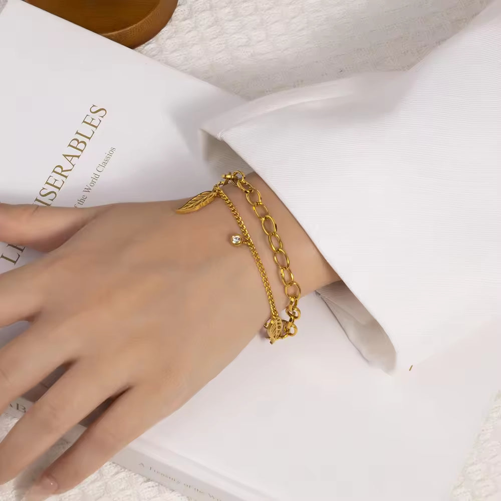 Leaf Charm Bracelet