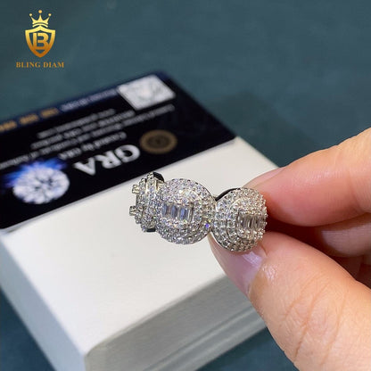 Baguette-cut moissanite ring