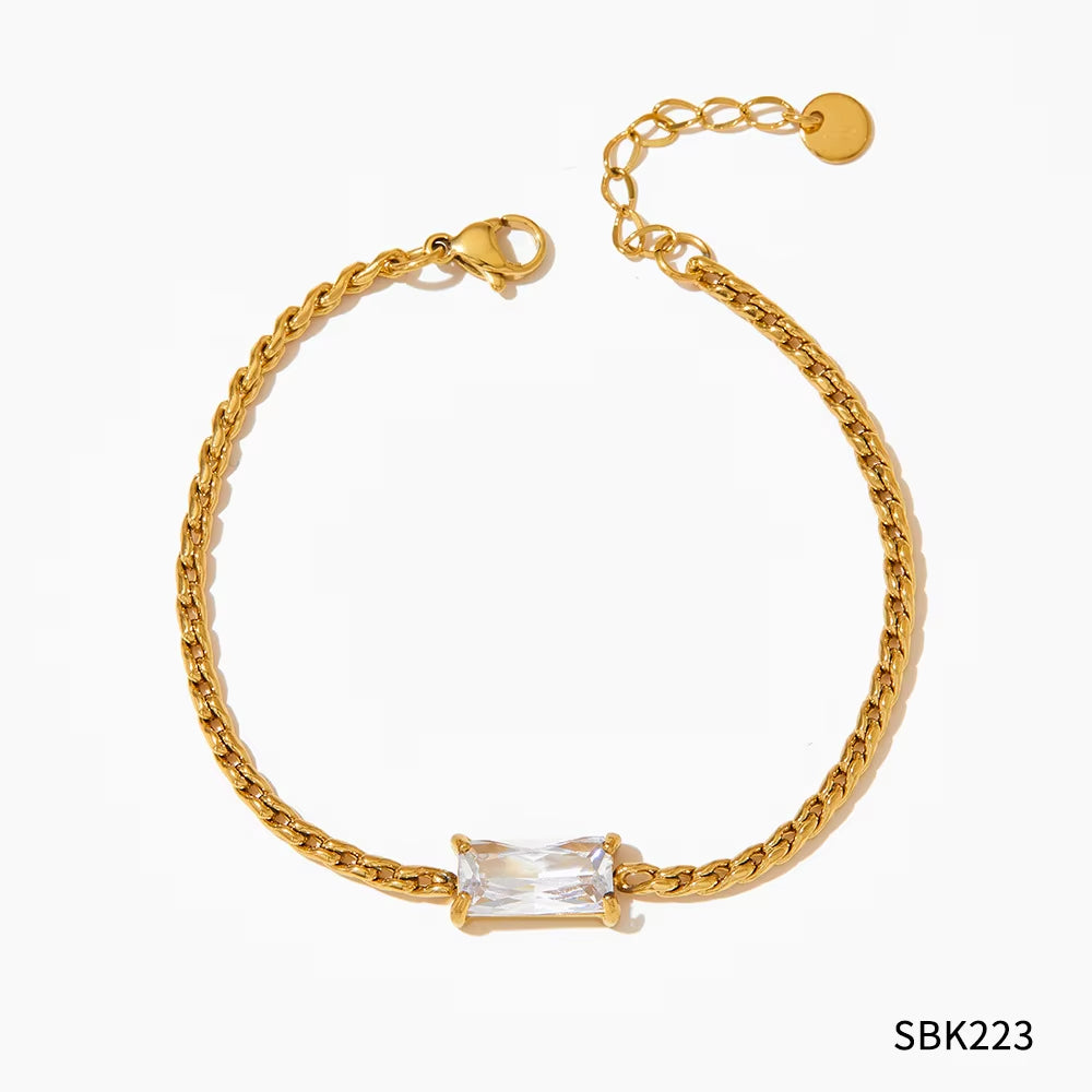 Square Zircon Charm Bracelets