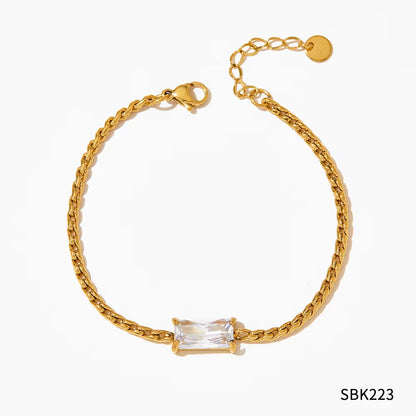 Square Zircon Charm Bracelets