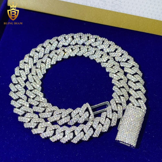 12mm 925 Sterling Silver Cuban 2 Rows Chain