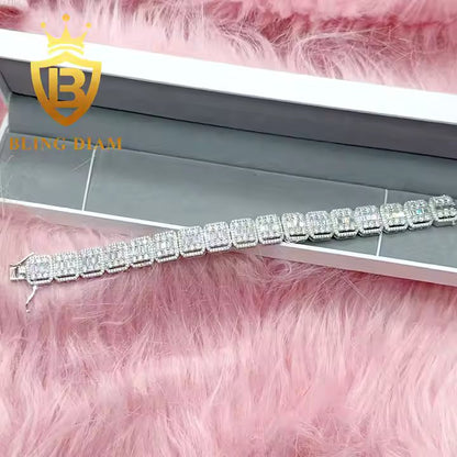 Wide Baguette Cuban Bracelet