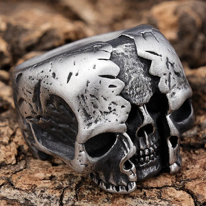 Multi Face skull ring