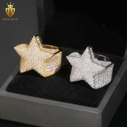 Star-design Cuban ring