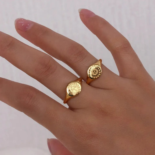 Gold Face Ring