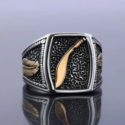 Knife feather Ring