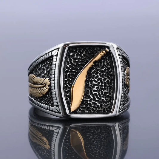 Knife feather Ring