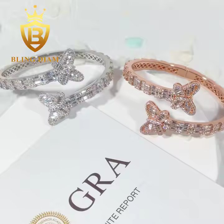 Butterfly Cuban Bangle Bracelet