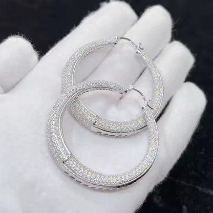 Hoop Earrings - VVS Moissanite, Sterling Silver