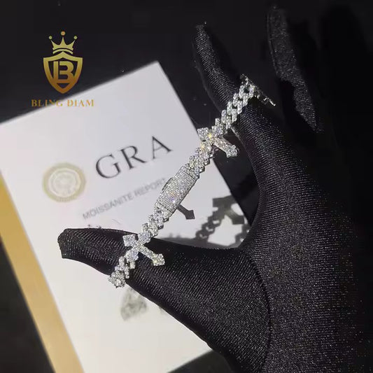 Moissanite Cross Bracelet