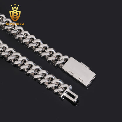 18mm Moissanite 925 Sterling Silver Cuban Link Chain