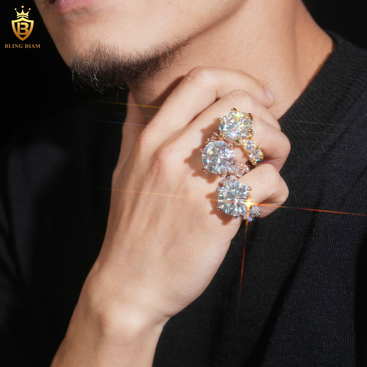 Big-size iced-out ring