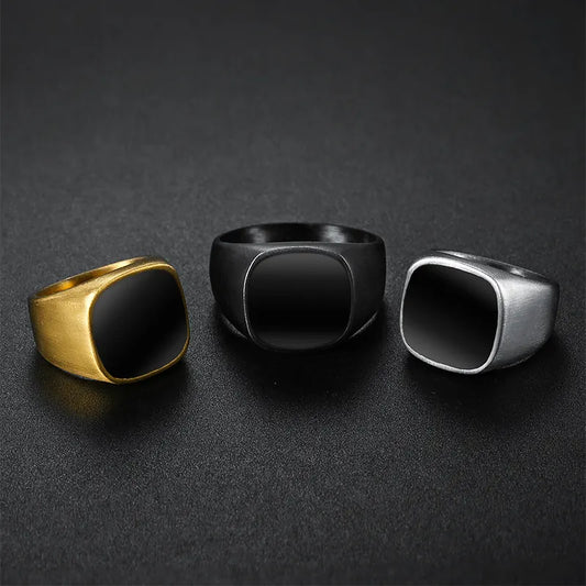Title: Obsidian Signet Ring