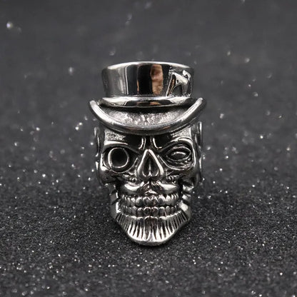 Silver Skull Hat Ring