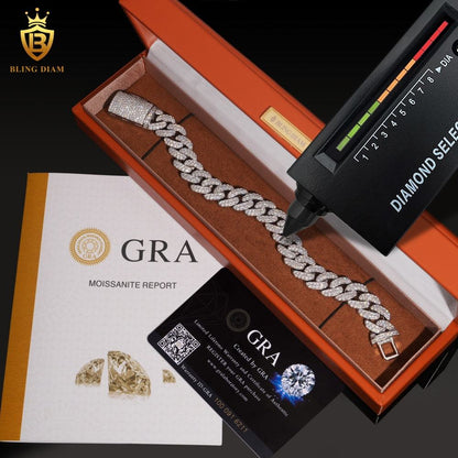 2 Row Iced Out Cuban Link Bracelet