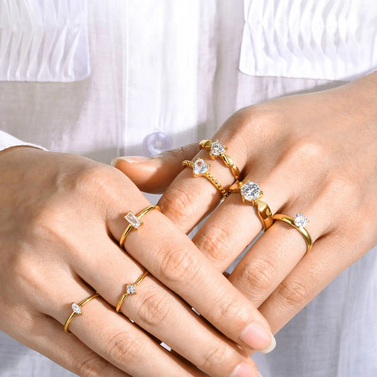 Gold Zircon Ring