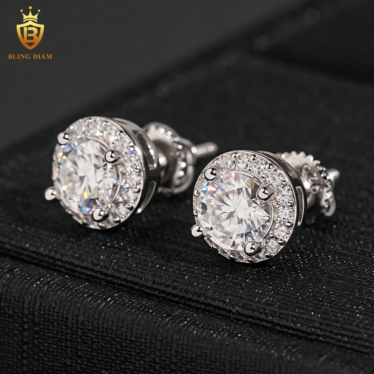 VVS Round Brilliant Moissanite Stud Earrings