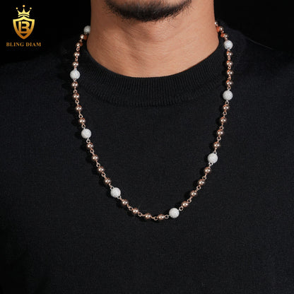 8mm Long Beads 925 Sterling Silver Chains