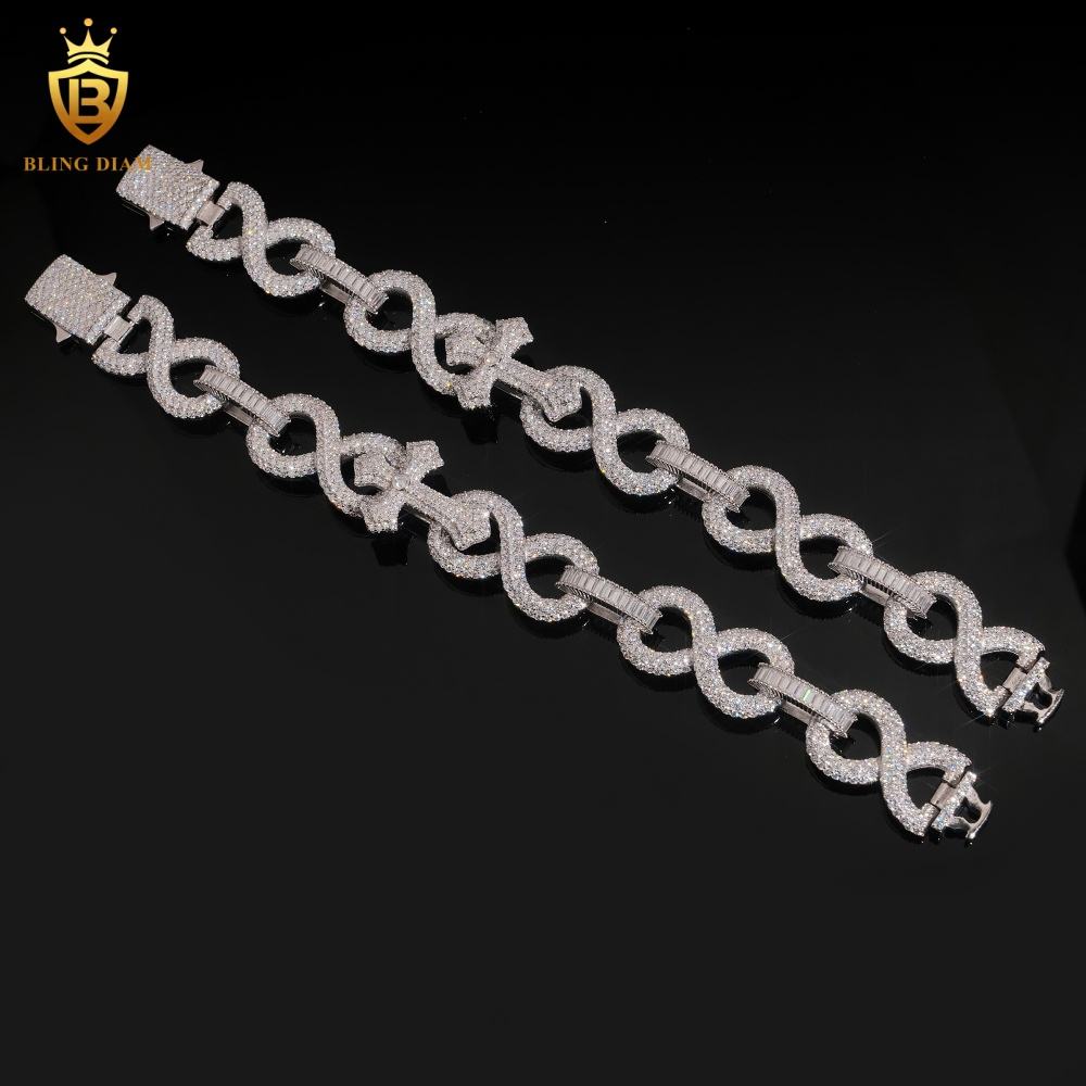 Iced Out Cross Moissanite Cuban Bracelet