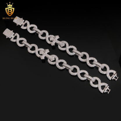 Iced Out Cross Moissanite Cuban Bracelet