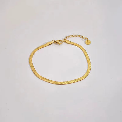 Flat Snake Chain Herringbone Bracelet