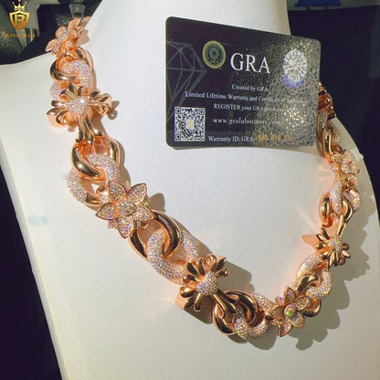 20mm D Color VVS Moissanite Chain