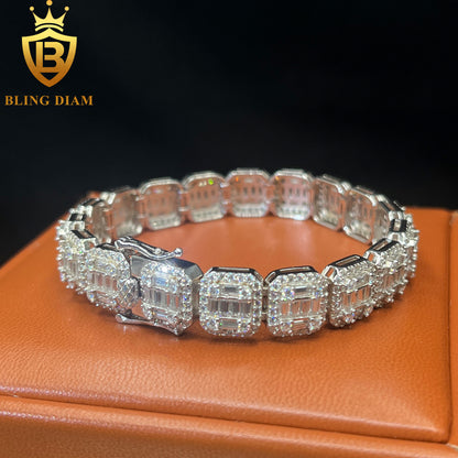 Baguette Cut Moissanite Tennis Bracelet