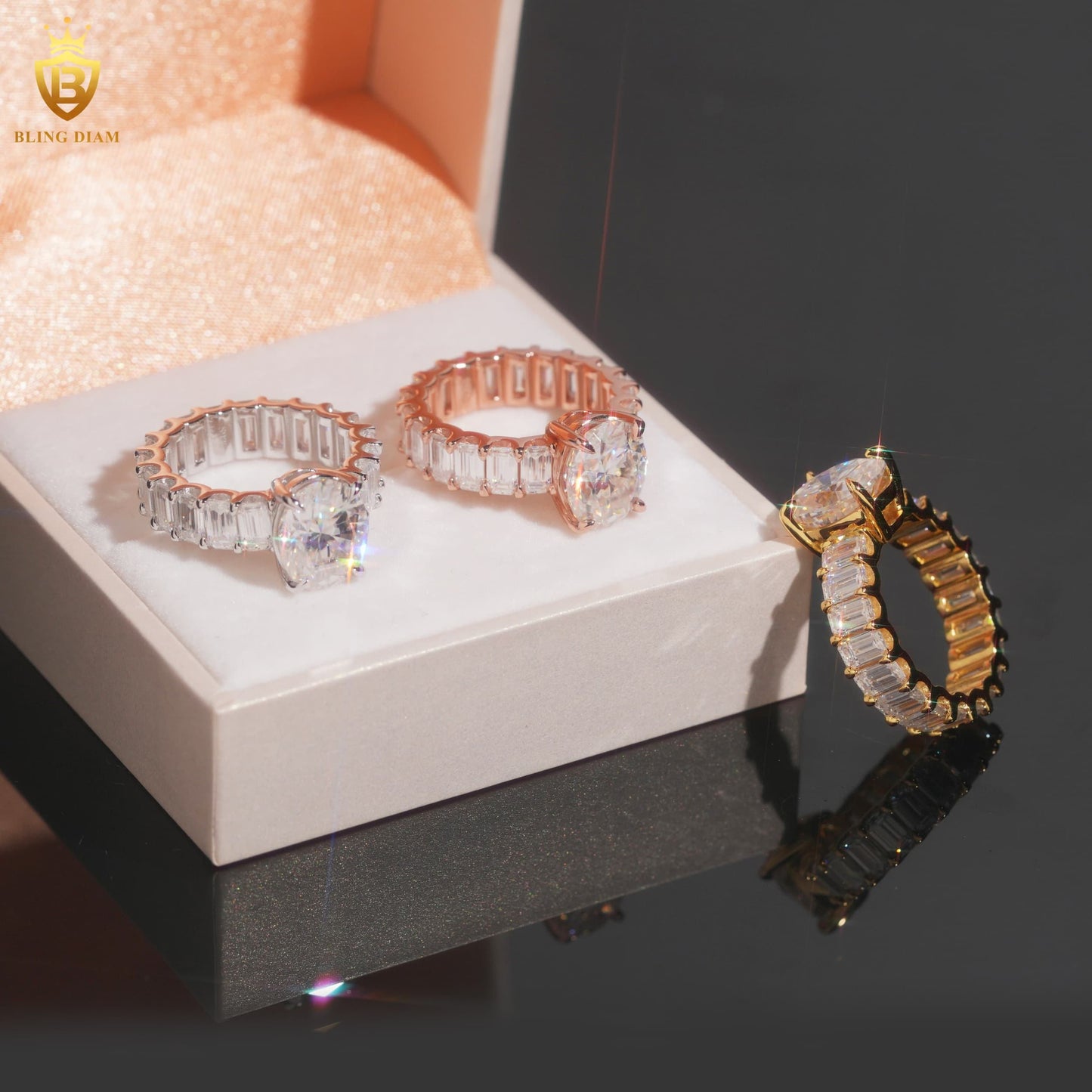 Oval-cut moissanite ring
