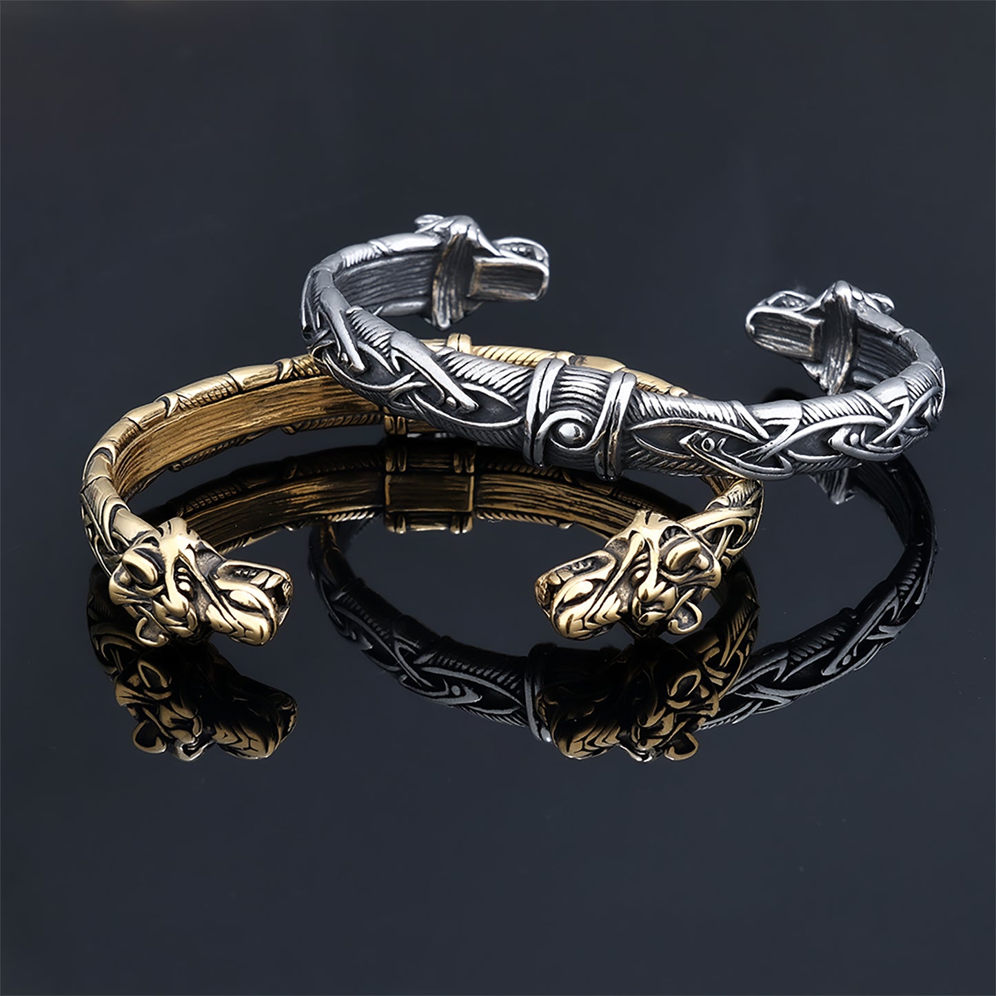 Fenrir Wolf Head Bracelet