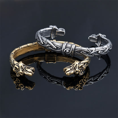 Fenrir Wolf Head Bracelet