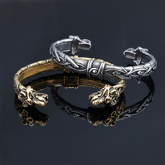 Fenrir Wolf Head Bracelet