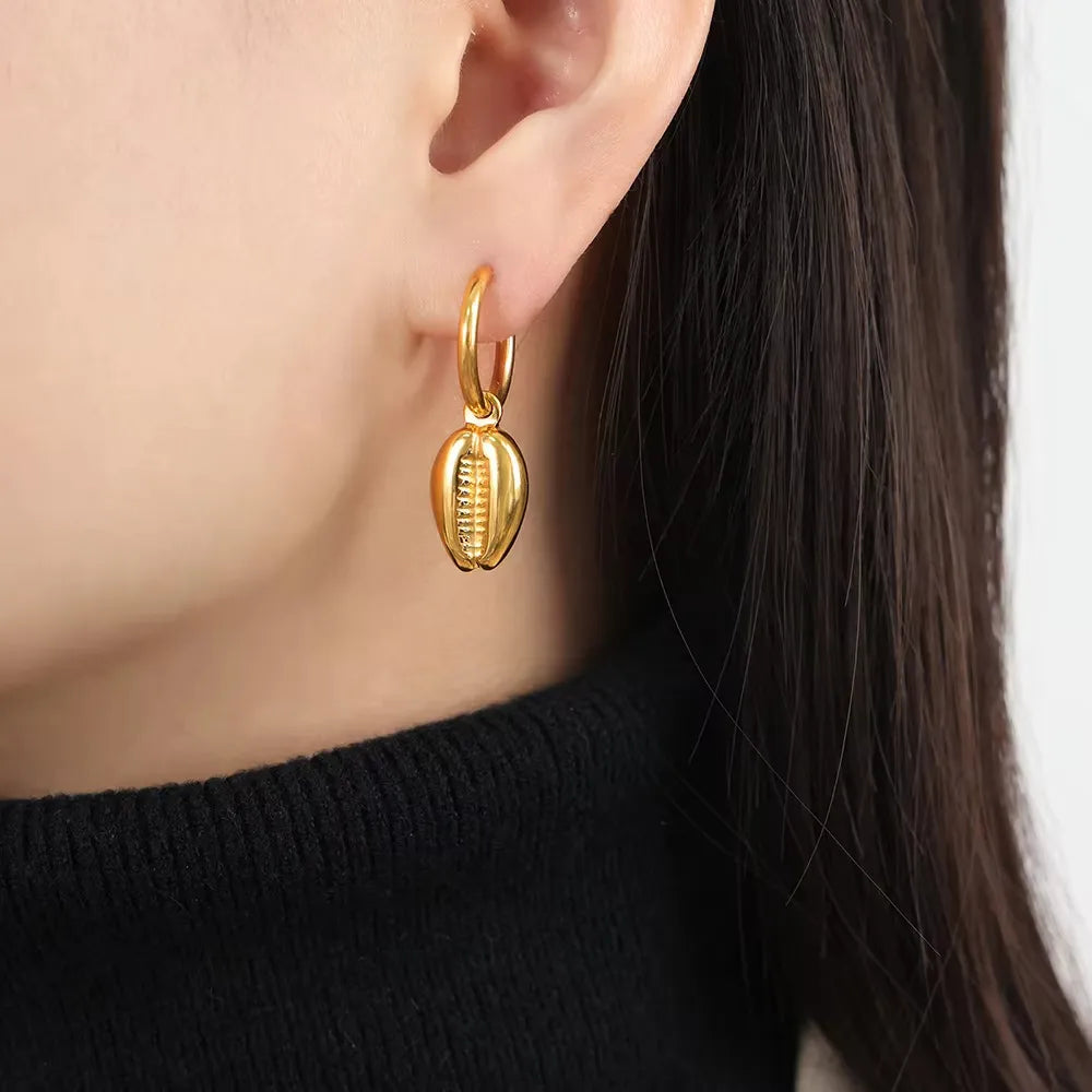 Gold Shell Earrings