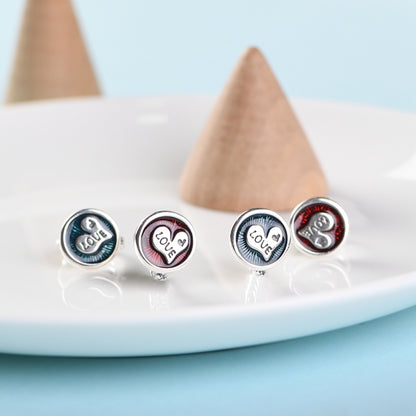 Oil Drop Heart love Earrings