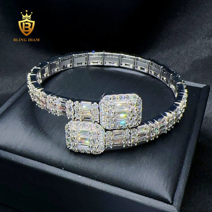 Wide Baguette Bangle Bracelet