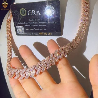 925 silver VVS Moissanite Cuban Link Chain