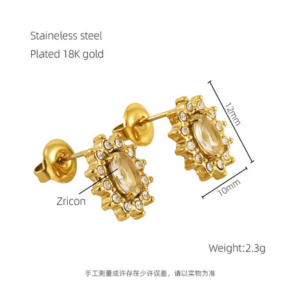 Cubic Zirconia Heart Earrings