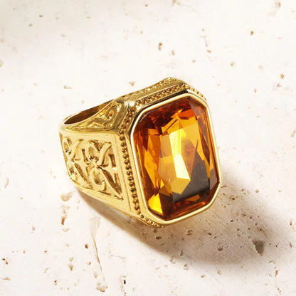 Square Band Shiny Gemstone rings