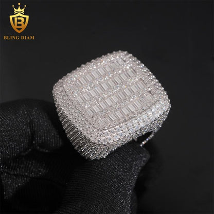 Baguette-cut moissanite ring