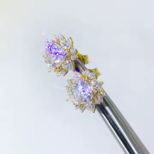 Moissanite Floral Earrings